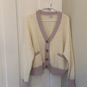 Cute ivory and lavender sweater